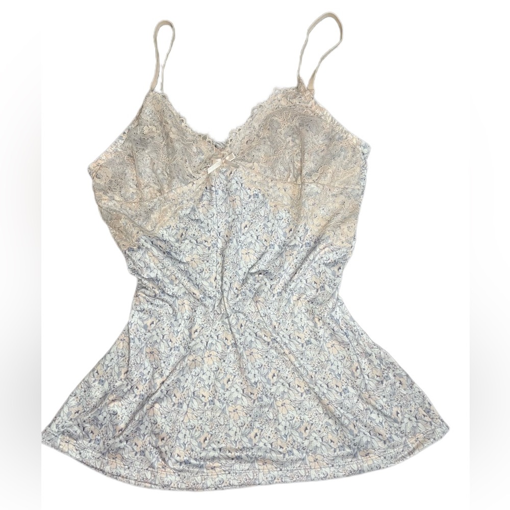 Lacey grey and baby pink floral slip dress